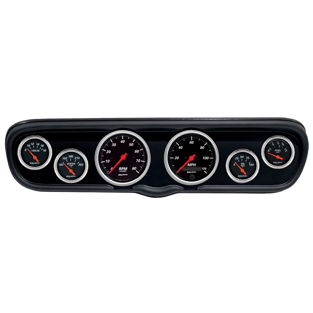 AutoMeter GAUGE KIT, 6 PC, (3 3/8" X2, 2 1/16" X4), FORD MUSTANG 66, DESIGNER BLACK