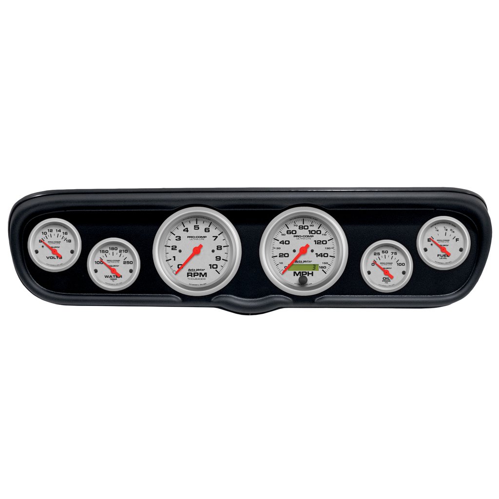 AutoMeter GAUGE KIT, 6 PC, (3 3/8" X2, 2 1/16" X4), FORD MUSTANG 66, ULTRA-LITE