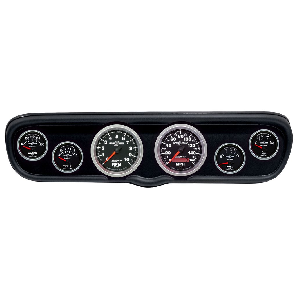 AutoMeter GAUGE KIT, 6 PC, (3 3/8" X2, 2 1/16" X4), FORD MUSTANG 66, SPORT-COMP II
