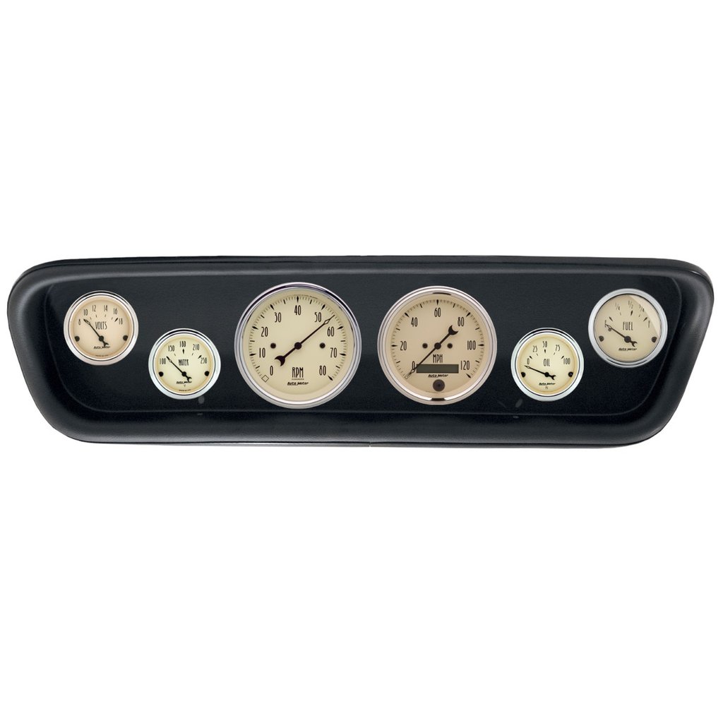 AutoMeter GAUGE KIT, 6 PC, (3 3/8" X2, 2 1/16" X4), FORD MUSTANG 64-65, ANTIQUE BEIGE