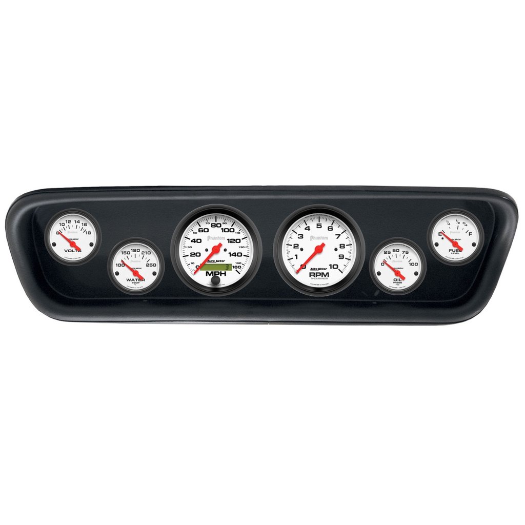 AutoMeter GAUGE KIT, 6 PC, (3 3/8" X2, 2 1/16" X4), FORD MUSTANG 64-65, PHANTOM