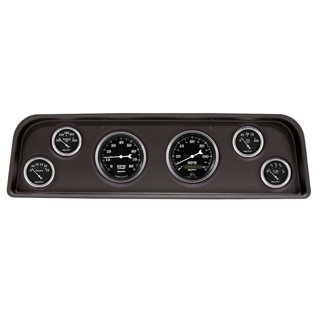 AutoMeter GAUGE KIT, 6 PC, (3 3/8" x2, 2 1/16" x4), GMC TRUCK C/K/SUBURBAN 60-66, OLD TYME BLACK