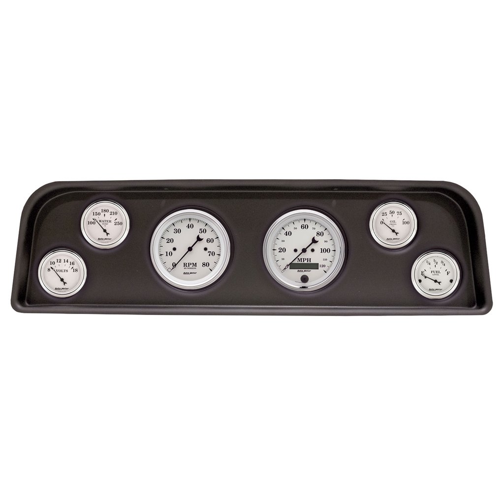 AutoMeter GAUGE KIT, 6 PC, (3 3/8" x2, 2 1/16" x4), GMC TRUCK C/K/SUBURBAN 60-66, OLD-TYME WHITE