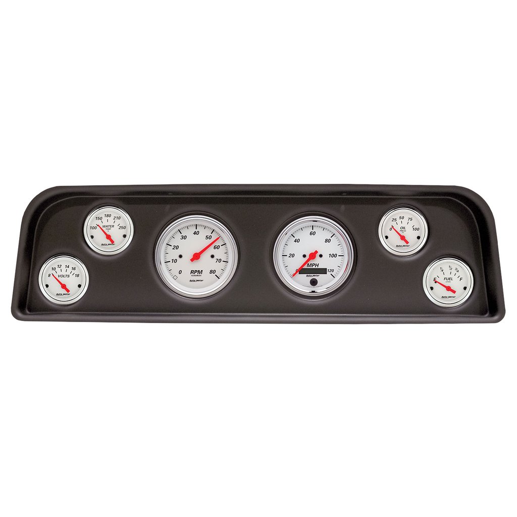 AutoMeter GAUGE KIT, 6 PC, (3 3/8" x2, 2 1/16" x4), GMC TRUCK C/K/SUBURBAN 60-66, ARCTIC WHITE