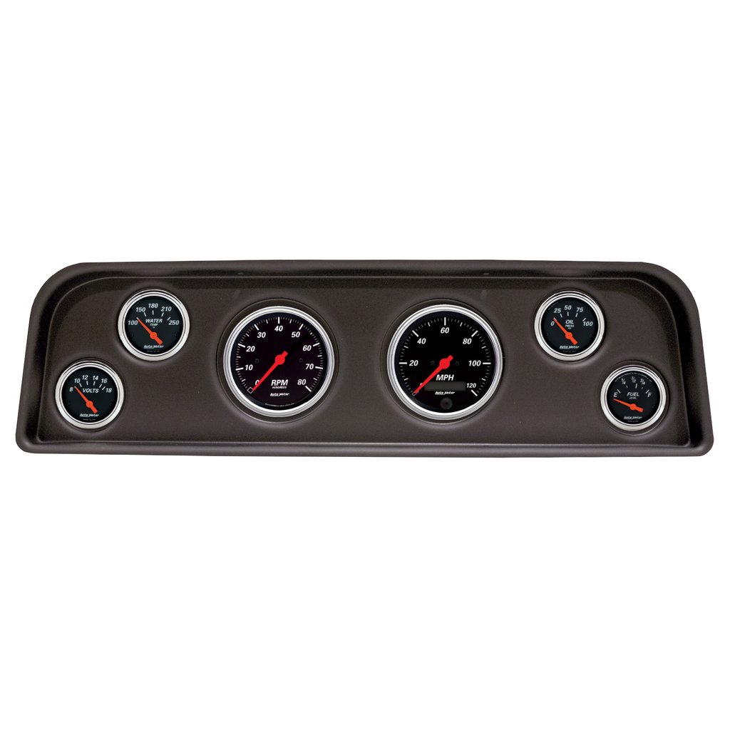AutoMeter GAUGE KIT, 6 PC, (3 3/8" x2, 2 1/16" x4), GMC TRUCK C/K/SUBURBAN 60-66, DESIGNER BLACK