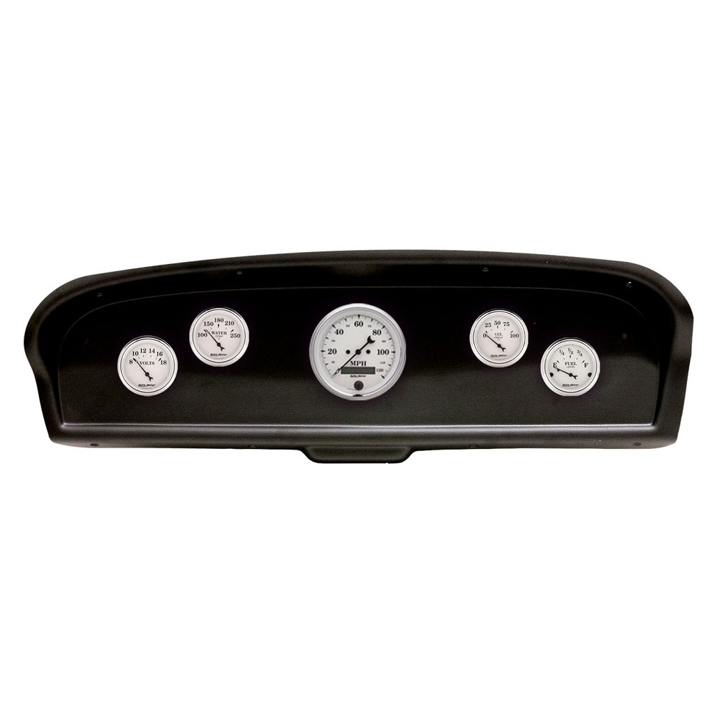 AutoMeter GAUGE KIT, 5 PC, (3 3/8" X1, 2 1/16" X4), FORD TRUCK 61-66, OLD-TYME WHITE