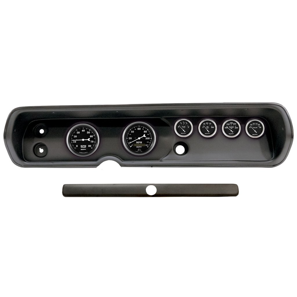 AutoMeter GAUGE KIT, 6 PC, (3 3/8" X2, 2 1/16" X4), CHEVY CHEVELLE 64-65, OLD TYME BLACK