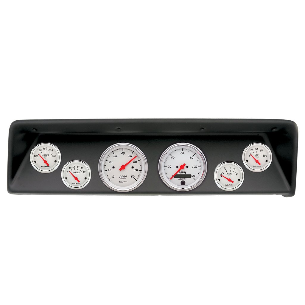 AutoMeter GAUGE KIT, 6 PC, (3 3/8" X2, 2 1/16" X4), CHEVROLET NOVA 66-67, ARCTIC WHITE
