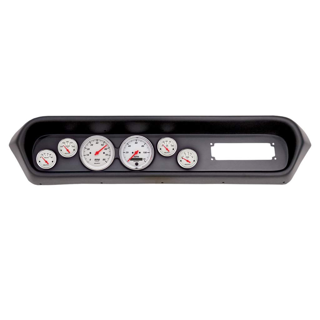 AutoMeter GAUGE KIT, 6 PC, (3 3/8" X2, 2 1/16" X4), PONTIAC GTO/LEMANS 64-65, ARCTIC WHITE