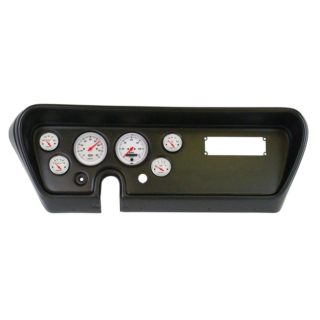 AutoMeter GAUGE KIT, 6 PC, (3 3/8" X2, 2 1/16" X4), PONTIAC GTO 66, ARCTIC WHITE