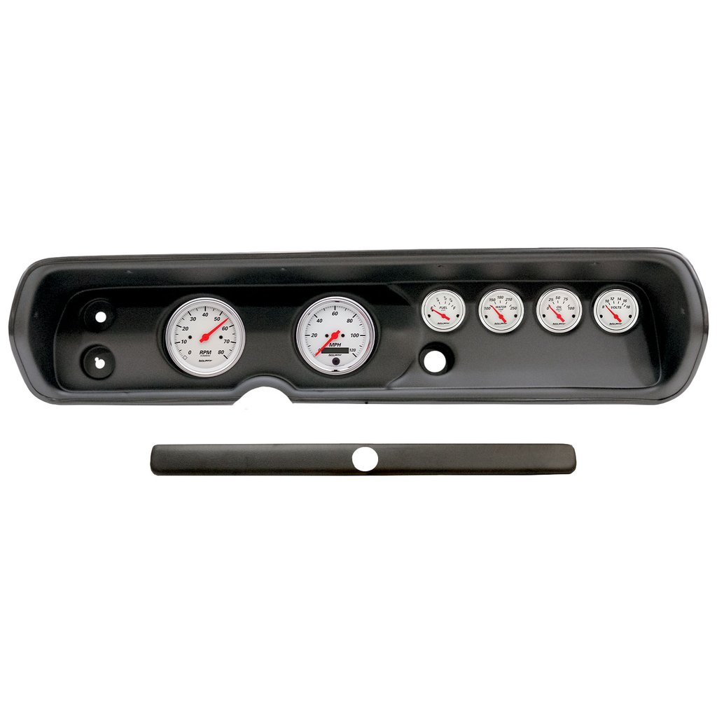AutoMeter GAUGE KIT, 6 PC, (3 3/8" X2, 2 1/16" X4), CHEVY CHEVELLE 64-65, ARCTIC WHITE