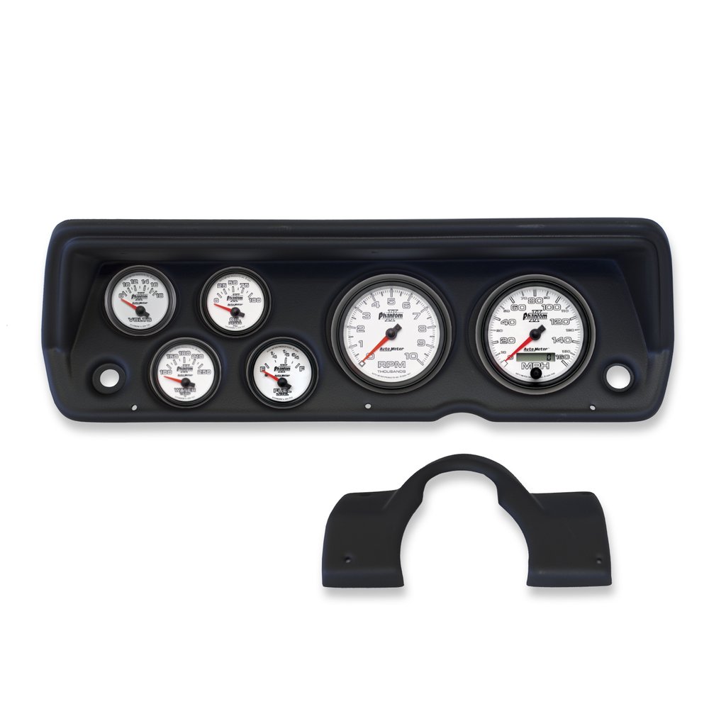 AutoMeter GAUGE KIT, 6 PC, ABODY/DUSTER/DEMON/DART 70-76, TACH/MPH/FUEL/OILP/WTMP/VOLT, PHANTOM II