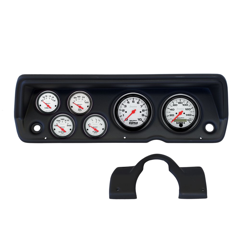 AutoMeter GAUGE KIT, 6 PC, ABODY/DUSTER/DEMON/DART 70-76, TACH/MPH/FUEL/OILP/WTMP/VOLT, PHANTOM