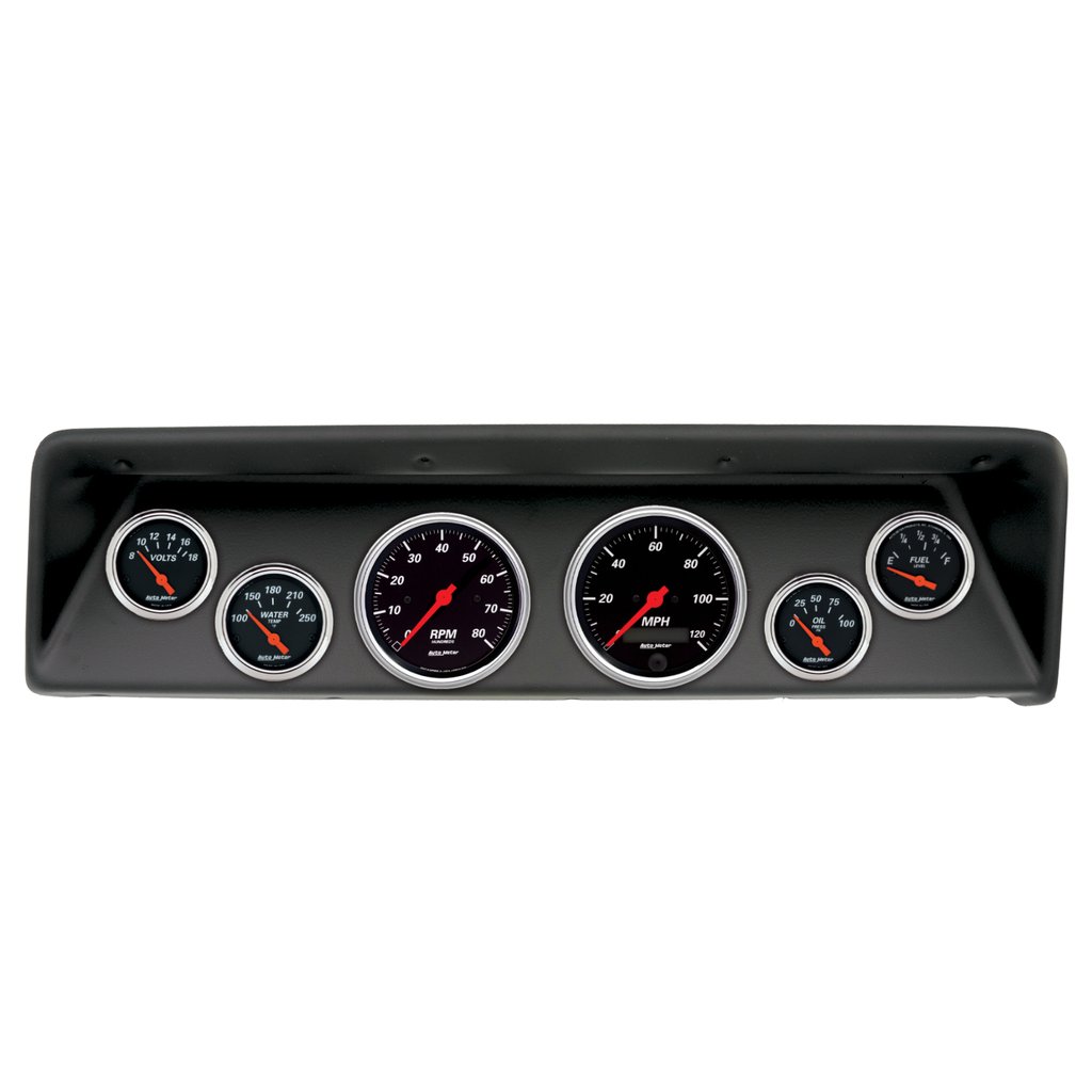 AutoMeter GAUGE KIT, 6 PC, (3 3/8" X2, 2 1/16" X4), CHEVROLET NOVA 66-67, DESIGNER BLACK