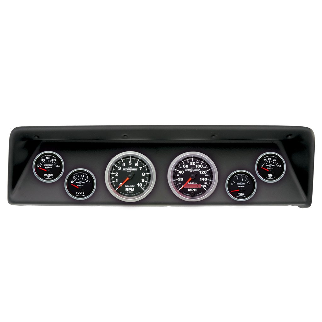 AutoMeter GAUGE KIT, 6 PC, (3 3/8" X2, 2 1/16" X4), CHEVROLET NOVA 66-67, SPORT-COMP II