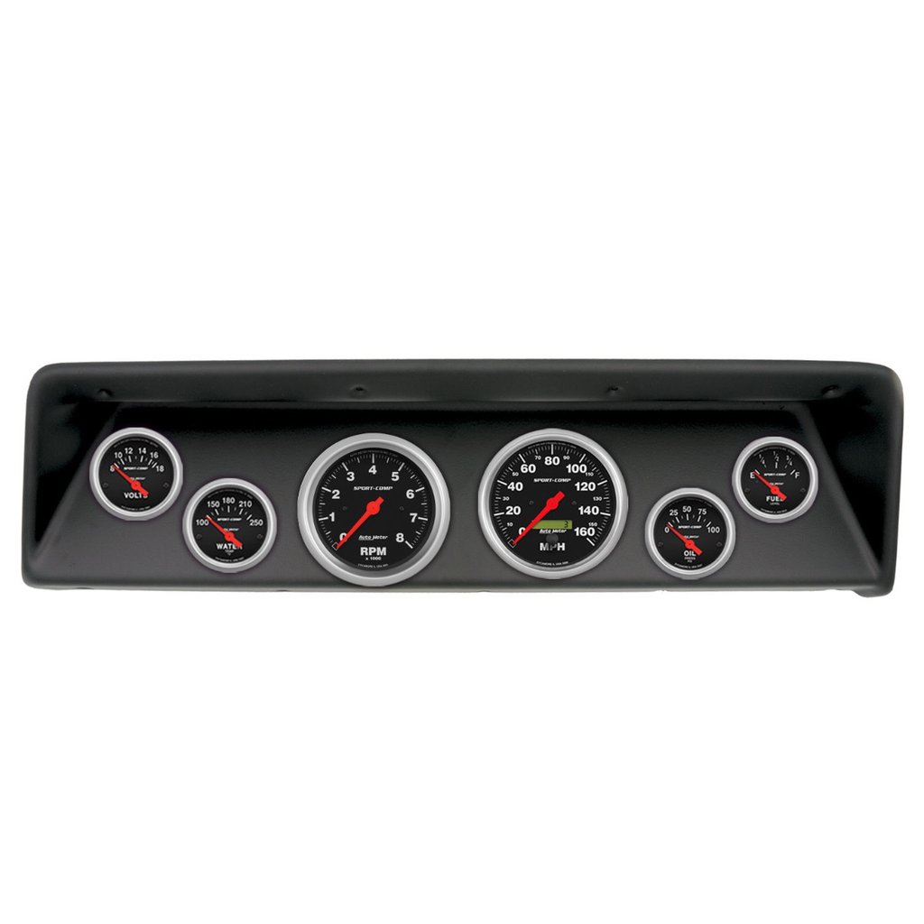 AutoMeter GAUGE KIT, 6 PC, (3 3/8" X2, 2 1/16" X4), CHEVROLET NOVA 66-67, SPORT-COMP