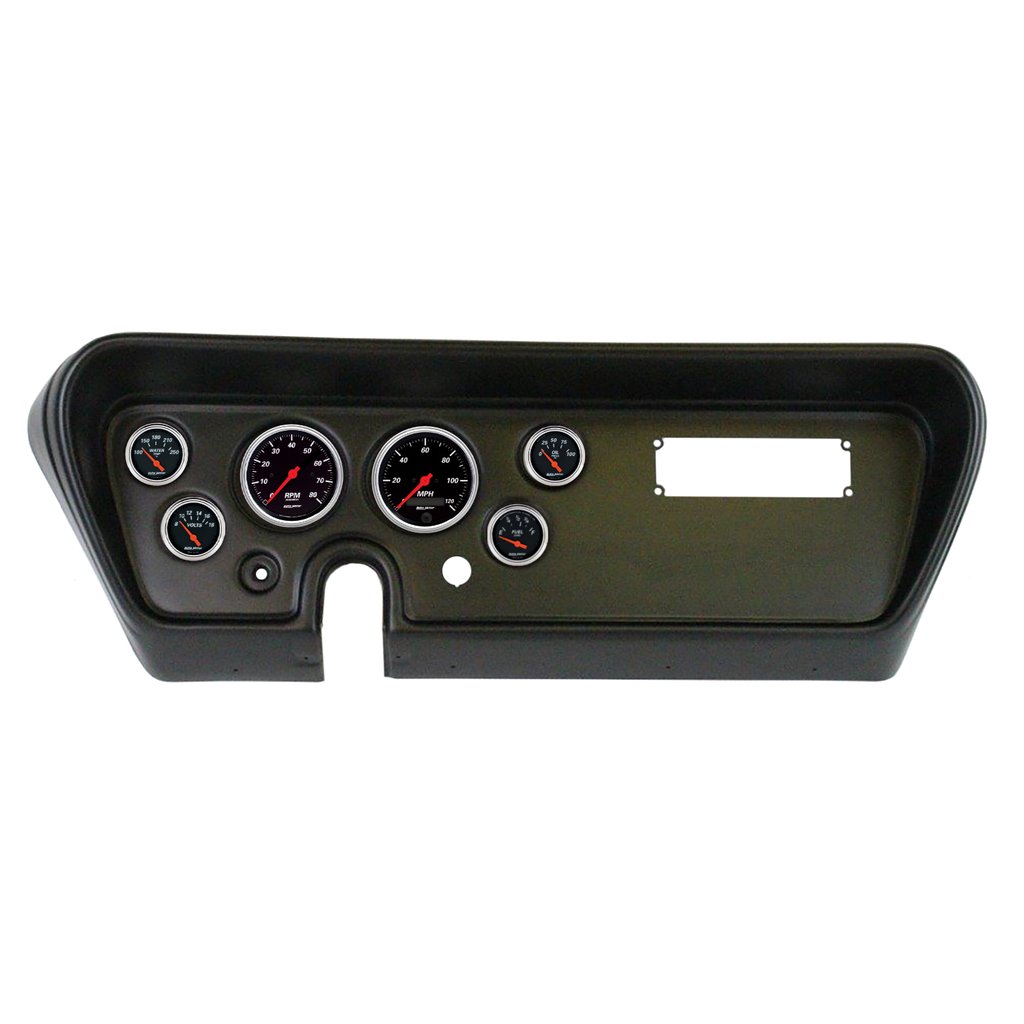AutoMeter GAUGE KIT, 6 PC, (3 3/8" X2, 2 1/16" X4), PONTIAC GTO 66, DESIGNER BLACK