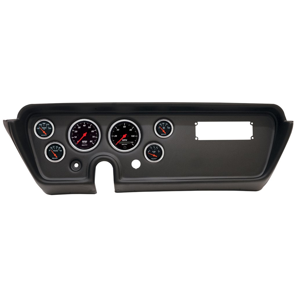 AutoMeter GAUGE KIT, 6 PC, (3 3/8" X2, 2 1/16" X4), PONTIAC GTO/LEMANS 67, DESIGNER BLACK