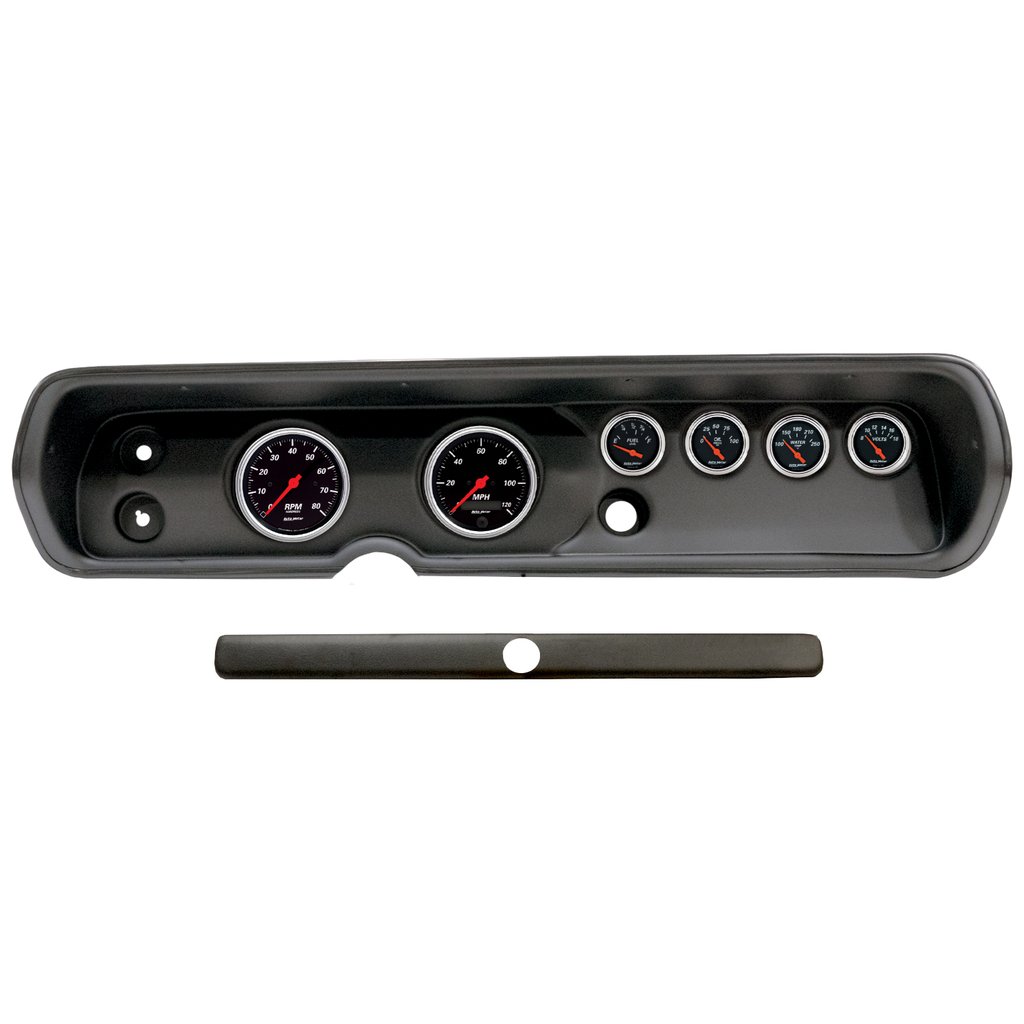 AutoMeter GAUGE KIT, 6 PC, (3 3/8" X2, 2 1/16" X4), CHEVY CHEVELLE 64-65, DESIGNER BLACK