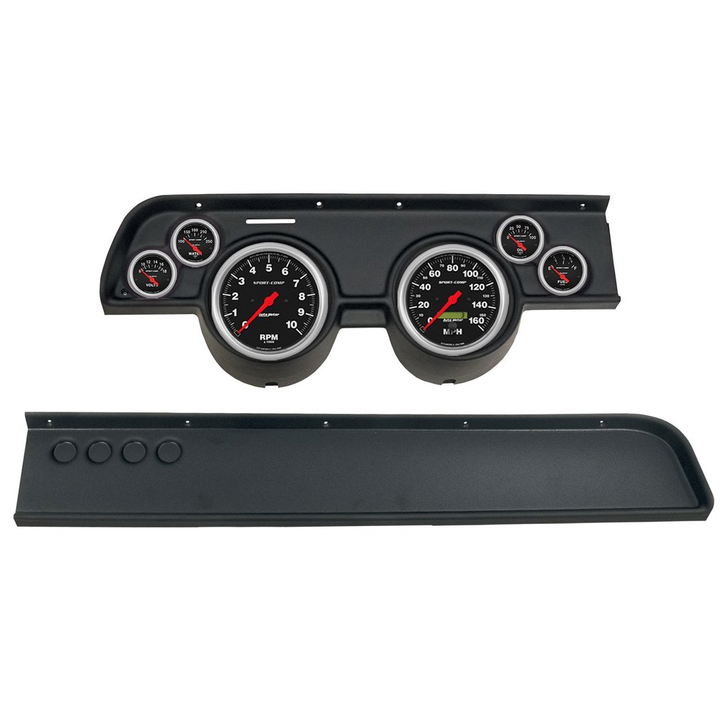 AutoMeter GAUGE KIT, 6 PC, (5" X2, 2 1/16" X4), MERC COUGAR NO AC 67-68, SPORT-COMP