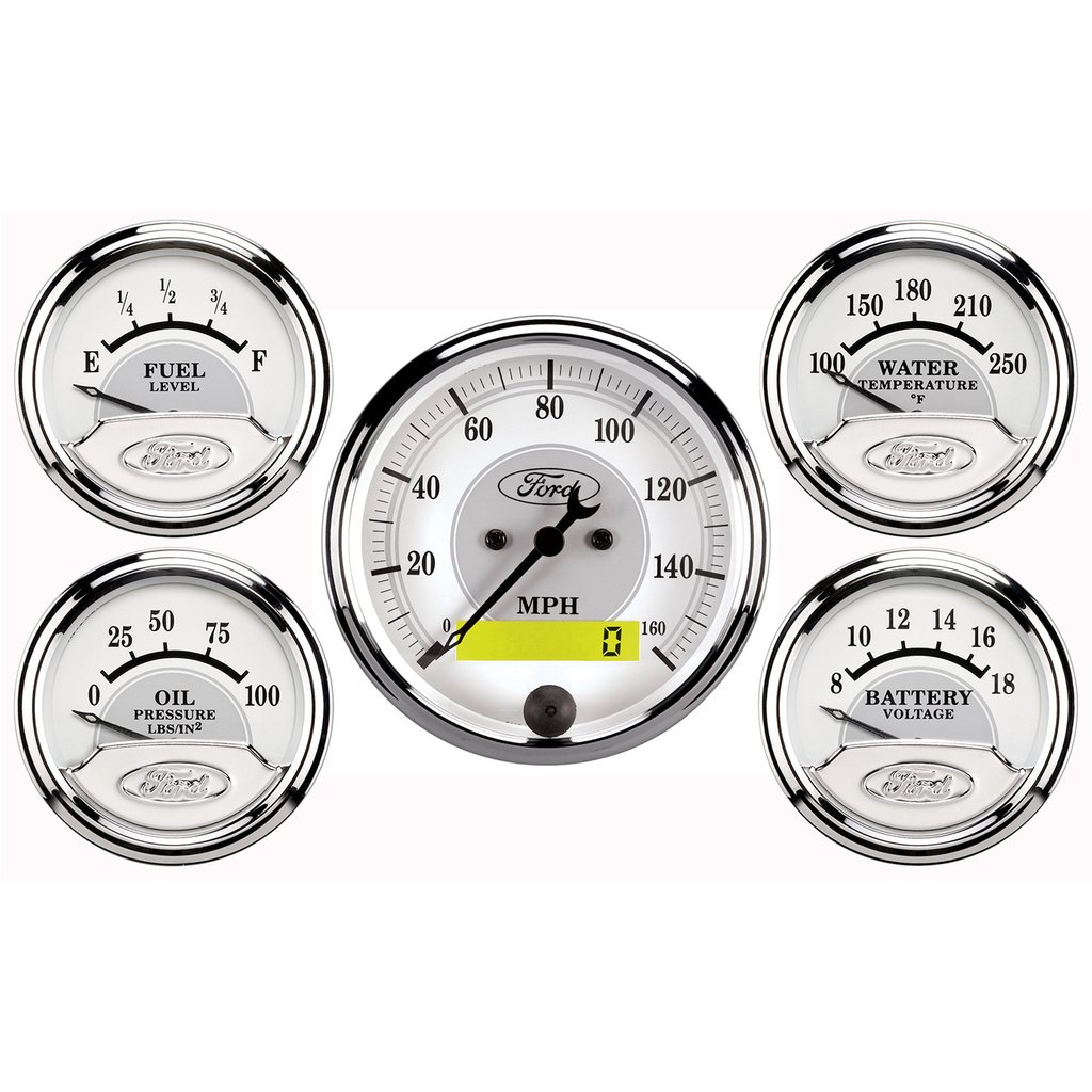 AutoMeter 5 PC. GAUGE KIT, 3-1/8" & 2-1/16", ELECTRIC SPEEDOMETER, FORD MASTERPIECE