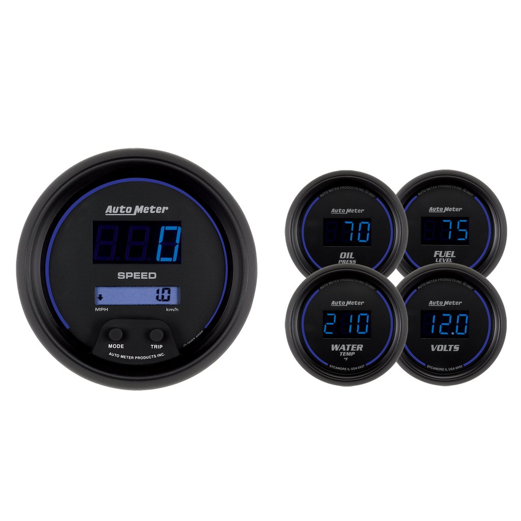 AutoMeter 5 PC. GAUGE KIT, 3-3/8" & 2-1/16", COBALT DIGITAL