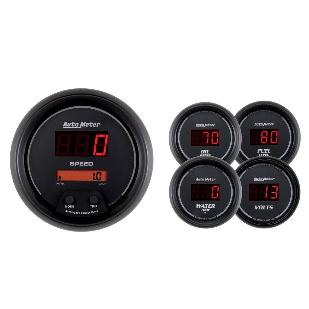 AutoMeter 5 PC. GAUGE KIT, 3-3/8" & 2-1/16", SPORT-COMP DIGITAL
