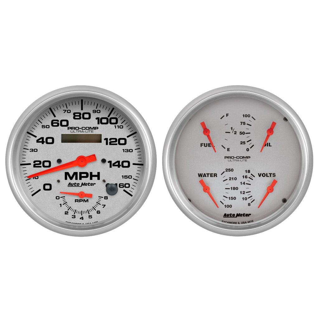 AutoMeter 2 PC. GAUGE KIT, 5" QUAD & TACH/SPEEDO, 240-33 Œ©, ULTRA-LITE