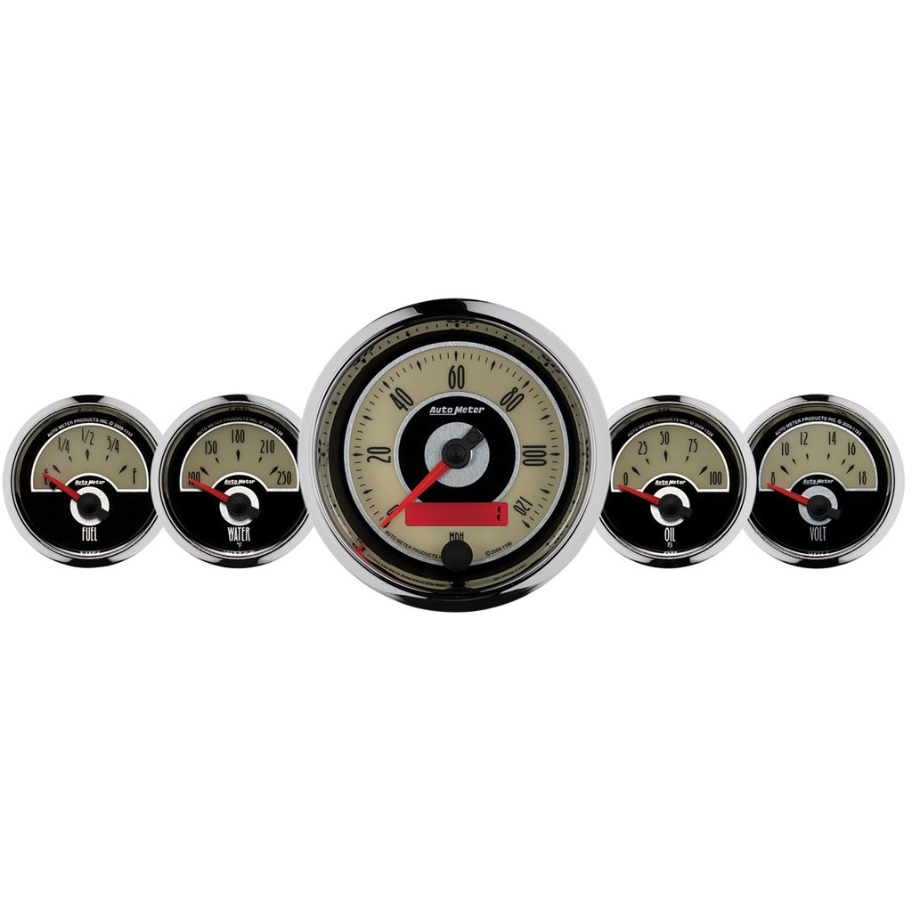 AutoMeter 5 PC. GAUGE KIT, 3-3/8" & 2-1/16", ELECTRIC SPEEDOMETER, CRUISER