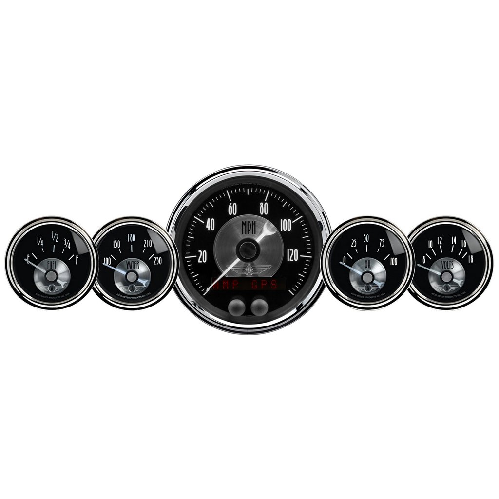 AutoMeter 5 PC. GAUGE KIT, 3-3/8" & 2-1/16", GPS SPEEDOMETER, BLACK DIAMOND