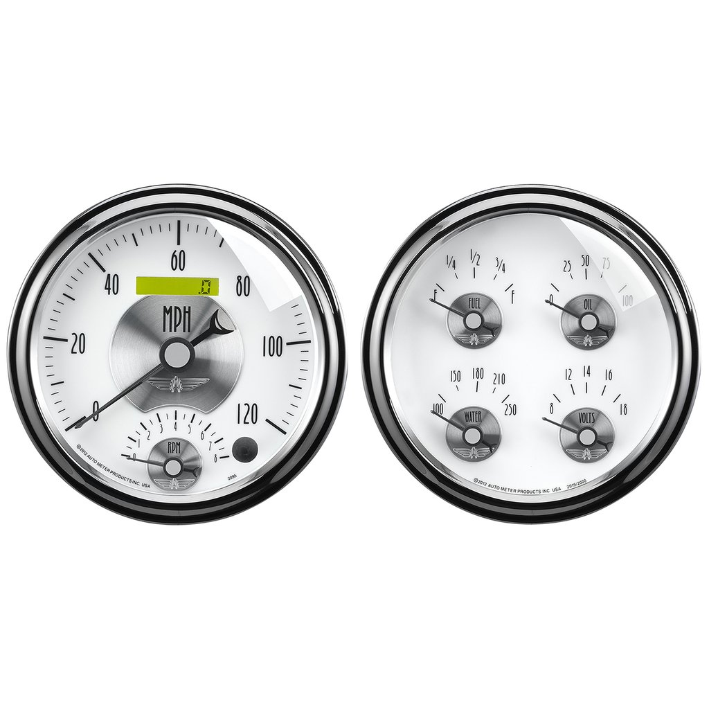 AutoMeter 2 PC. GAUGE KIT, 5" QUAD & TACH/SPEEDO, ELECTRIC, 240-33 Œ©, PRESTIGE PEARL