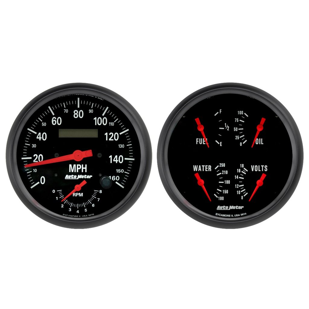 AutoMeter 2 PC. GAUGE KIT, 5" QUAD & TACH/SPEEDO, 240-33 Œ©, Z-SERIES