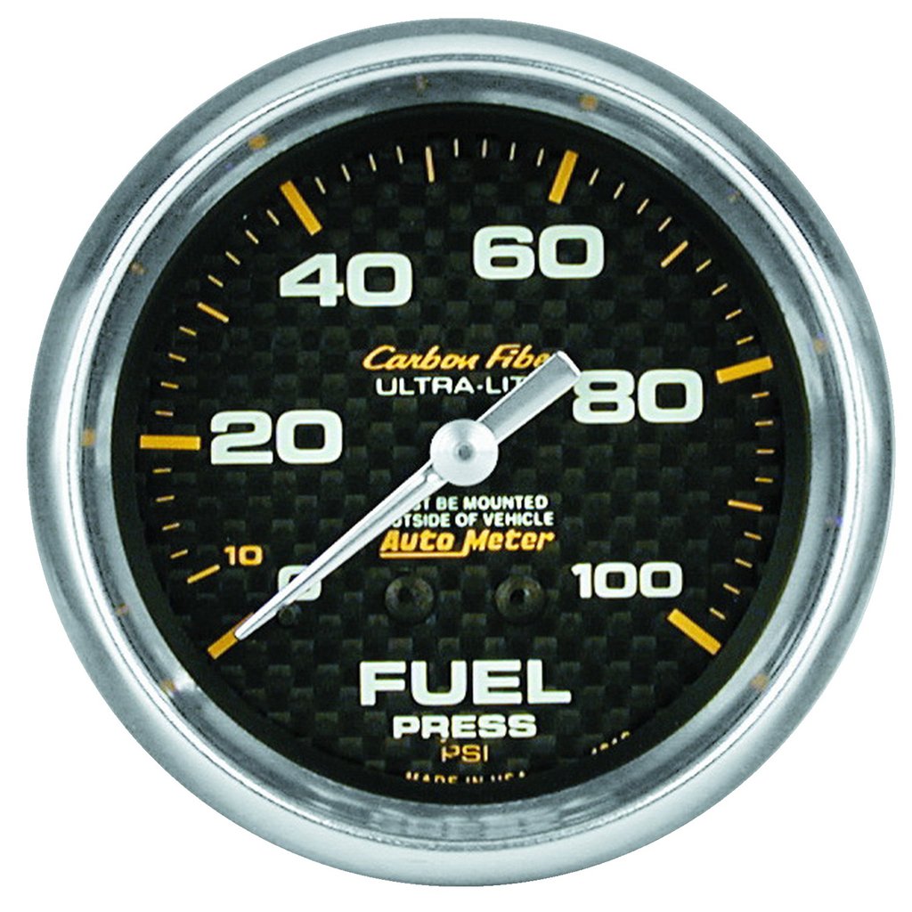 AutoMeter 2-5/8" FUEL PRESSURE, 0-100 PSI, MECHANICAL, CARBON FIBER