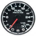 AutoMeter 2-1/16" FUEL PRESSURE, 0-30 PSI, STEPPER MOTOR, SPEK-PRO, BLACK DIAL, CHROME BEZEL, CLEAR LENS