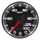 AutoMeter 2-1/16" FUEL PRESSURE, 0-100 PSI, STEPPER MOTOR, SPEK-PRO, BLACK DIAL, CHROME BEZEL, CLEAR LENS