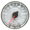AutoMeter 2-1/16" FUEL PRESSURE, 0-30 PSI, STEPPER MOTOR, SPEK-PRO, WHITE DIAL, CHROME BEZEL, CLEAR LENS