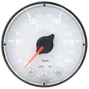 AutoMeter 2-1/16" FUEL PRESSURE, 0-30 PSI, STEPPER MOTOR, SPEK-PRO, WHITE DIAL, BLACK BEZEL, FLAT ANTIGLARE LENS