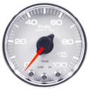 AutoMeter 2-1/16" FUEL PRESSURE, 0-100 PSI, STEPPER MOTOR, SPEK-PRO, WHITE DIAL, CHROME BEZEL, CLEAR LENS