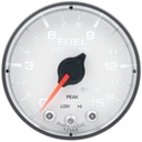 AutoMeter 2-1/16" FUEL PRESSURE, 0-15 PSI, STEPPER MOTOR, SPEK-PRO, WHITE DIAL, BLACK BEZEL, FLAT ANTIGLARE LENS