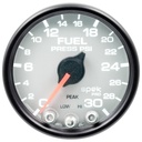 AutoMeter 2-1/16" FUEL PRESSURE, 0-30 PSI, STEPPER MOTOR, SPEK-PRO, SILVER DIAL, BLACK BEZEL, CLEAR LENS