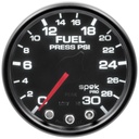 AutoMeter 2-1/16" FUEL PRESSURE, 0-30 PSI, STEPPER MOTOR, SPEK-PRO, BLACK DIAL, BLACK BEZEL, SMOKED LENS