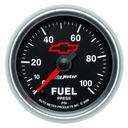 AutoMeter 2-1/16" FUEL PRESSURE, 0-100 PSI, CHEVY RED BOWTIE