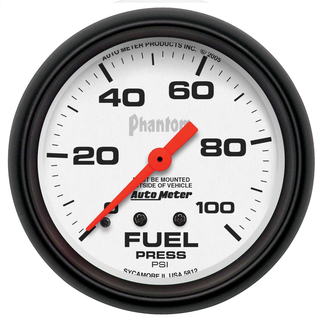 AutoMeter 2-5/8" FUEL PRESSURE, 0-100 PSI, MECHANICAL, PHANTOM