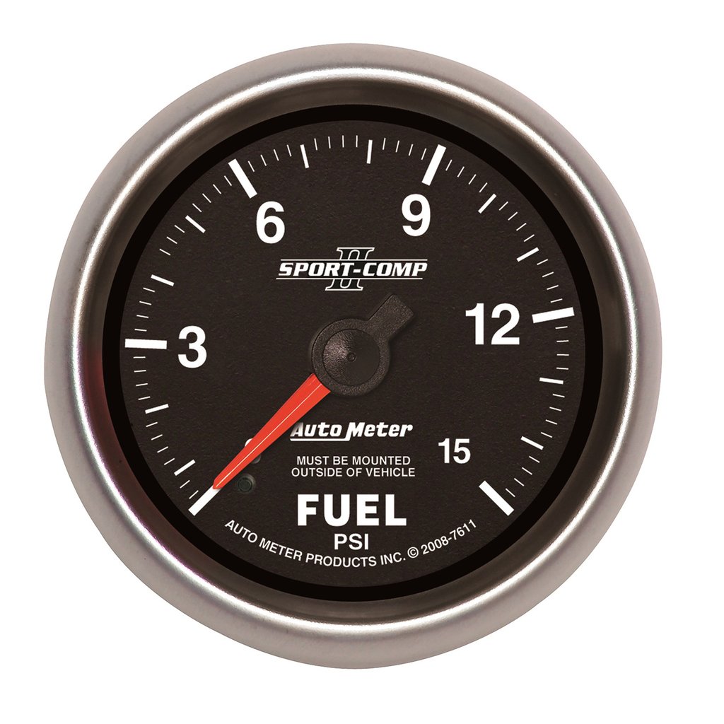 AutoMeter 2-5/8" FUEL PRESSURE, 0-15 PSI, MECHANICAL, SPORT-COMP II