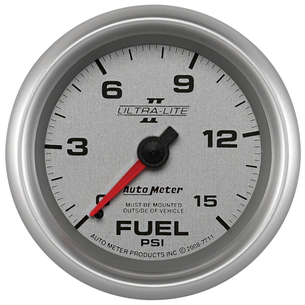 AutoMeter 2-5/8" FUEL PRESSURE, 0-15 PSI, MECHANICAL, ULTRA-LITE II