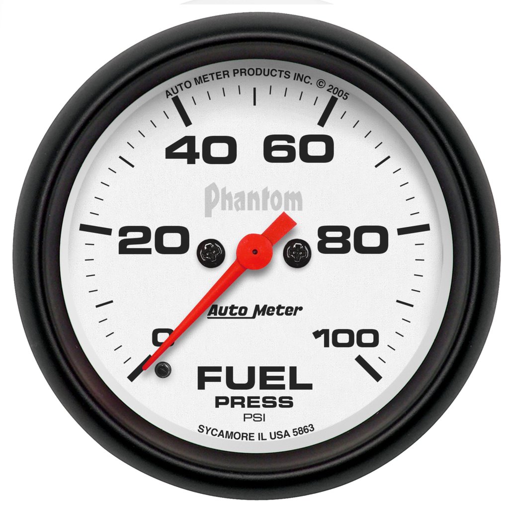 AutoMeter 2-5/8" FUEL PRESSURE, 0-100 PSI, STEPPER MOTOR, PHANTOM