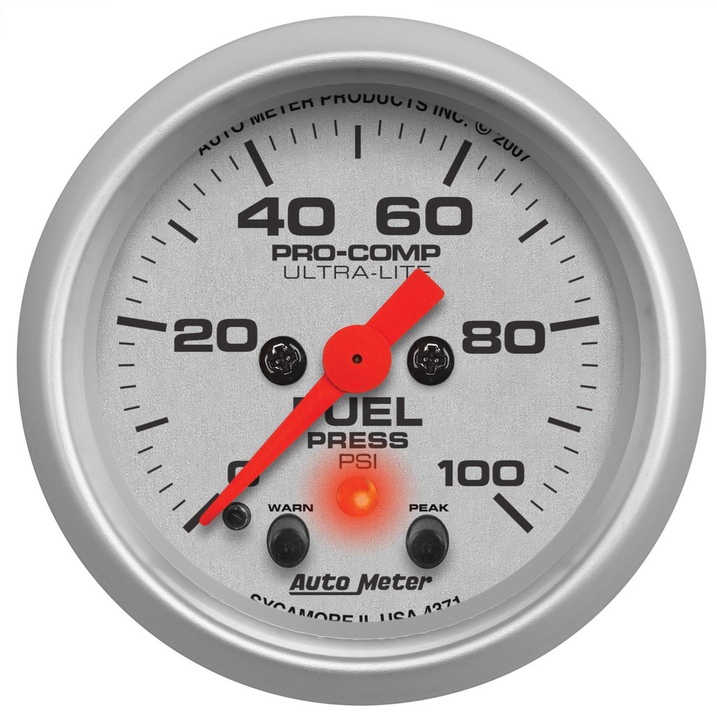AutoMeter 2-1/16" FUEL PRESSURE, 0-100 PSI, STEPPER MOTOR, ULTRA-LITE