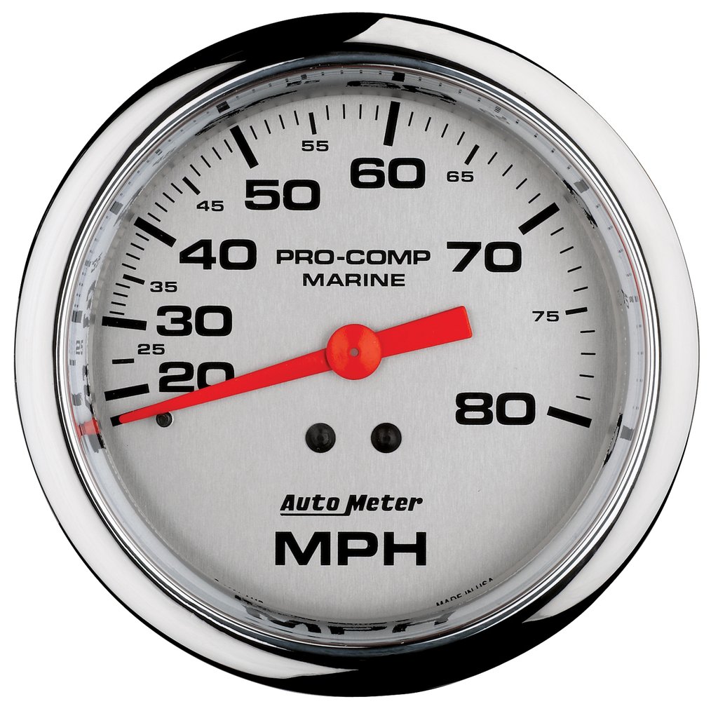 AutoMeter 3-3/8" MECHANICAL SPEEDOMETER, 0-80 MPH, MARINE CHROME