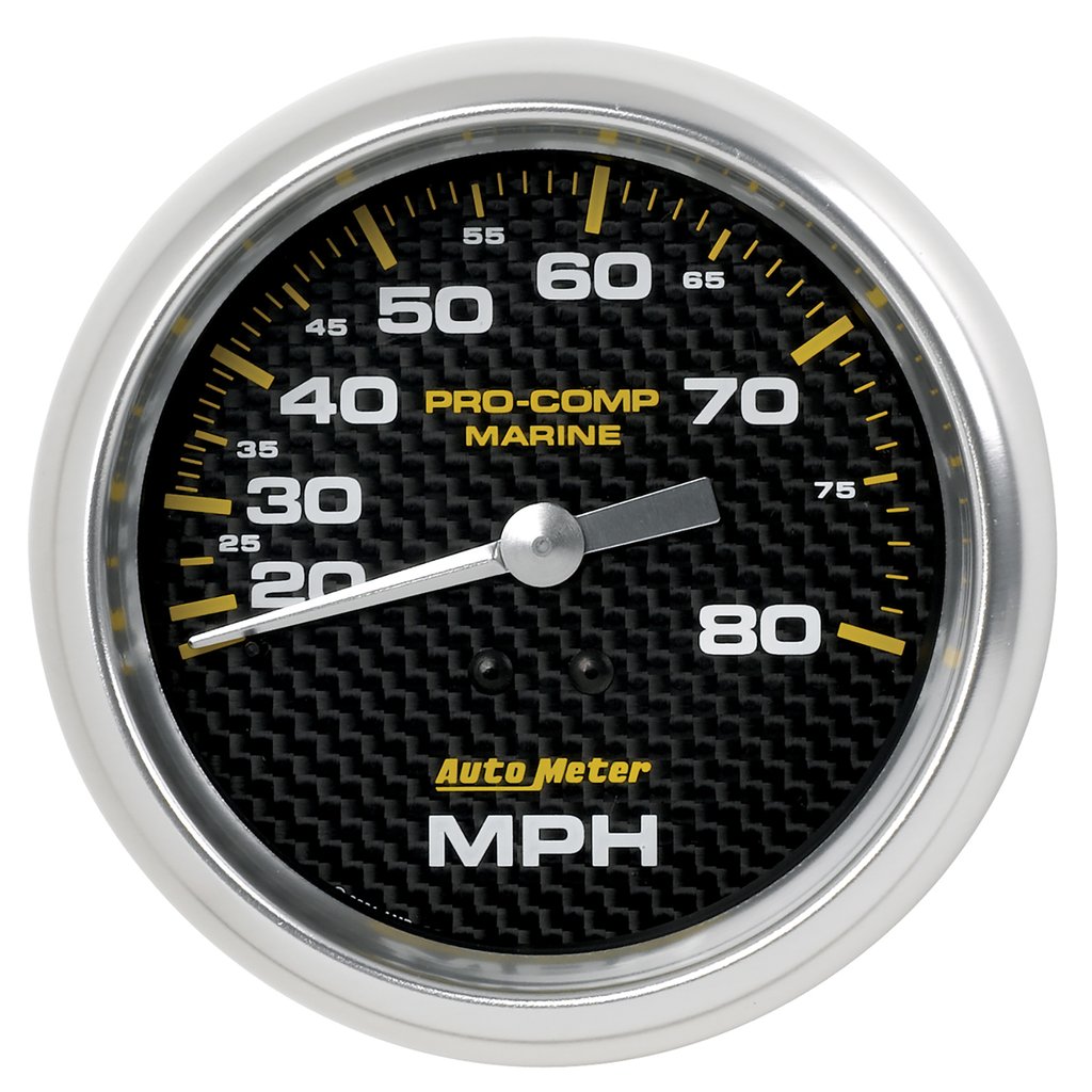 AutoMeter 3-3/8" MECHANICAL SPEEDOMETER, 0-80 MPH, MARINE CARBON FIBER