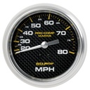 AutoMeter 3-3/8" MECHANICAL SPEEDOMETER, 0-80 MPH, MARINE CARBON FIBER